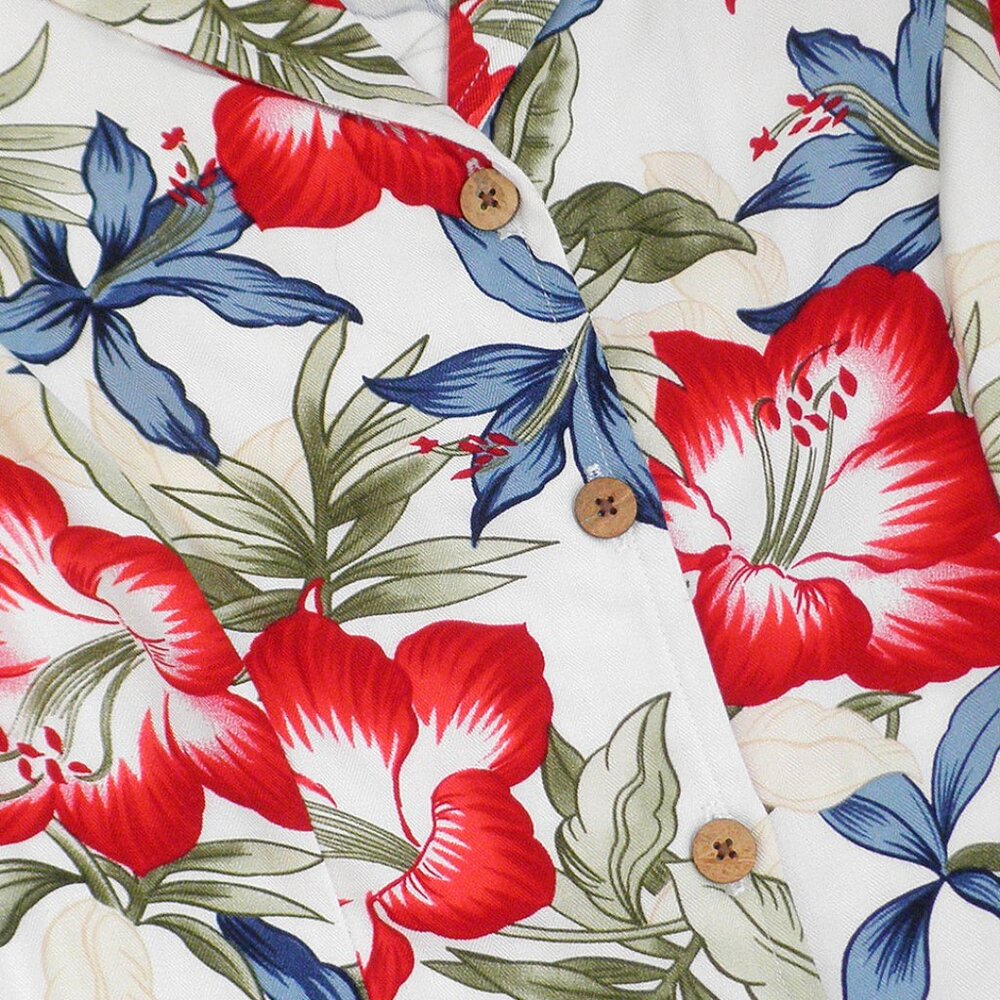 Vintage Havana Jack Cafe Women's Red Hibiscus Sleeveless Button Down Petite S - Picture 6 of 7